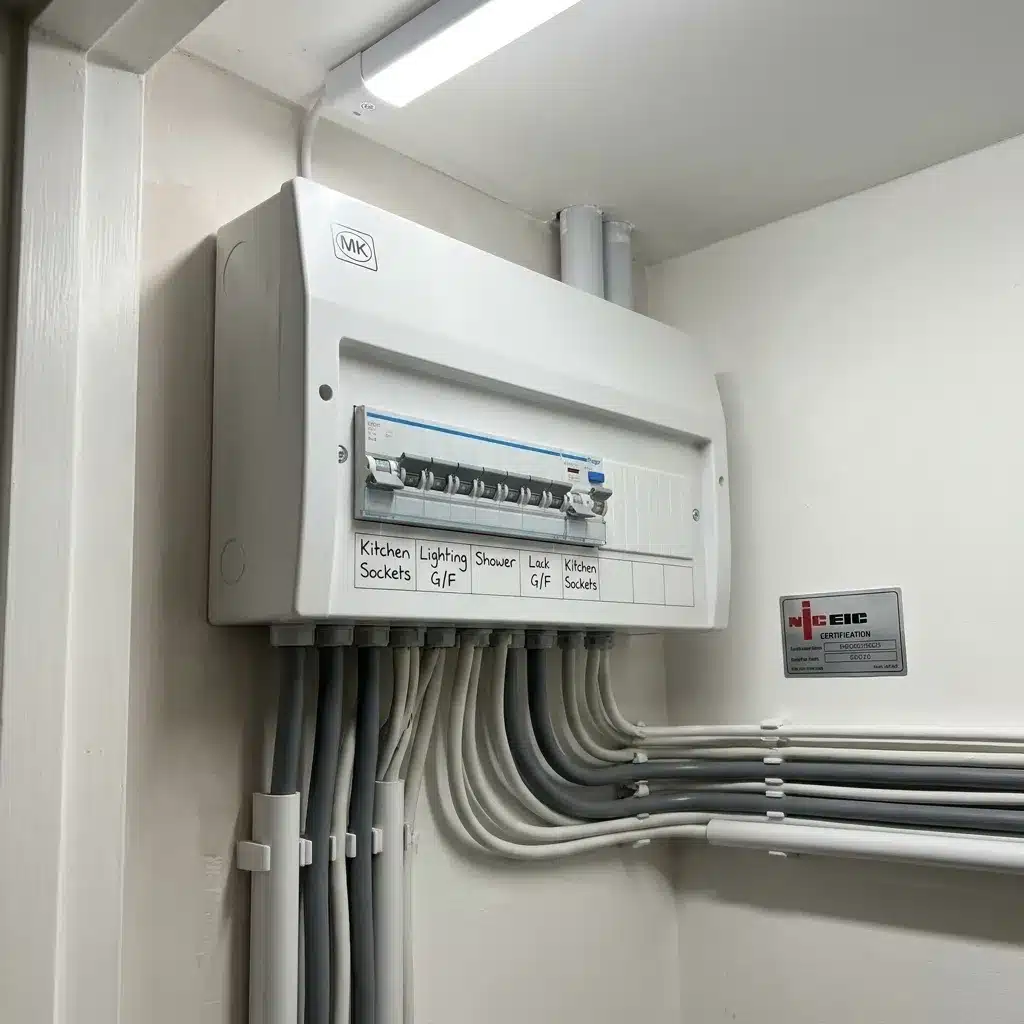 Newly installed modern consumer unit fuse board upgrade in Bangor